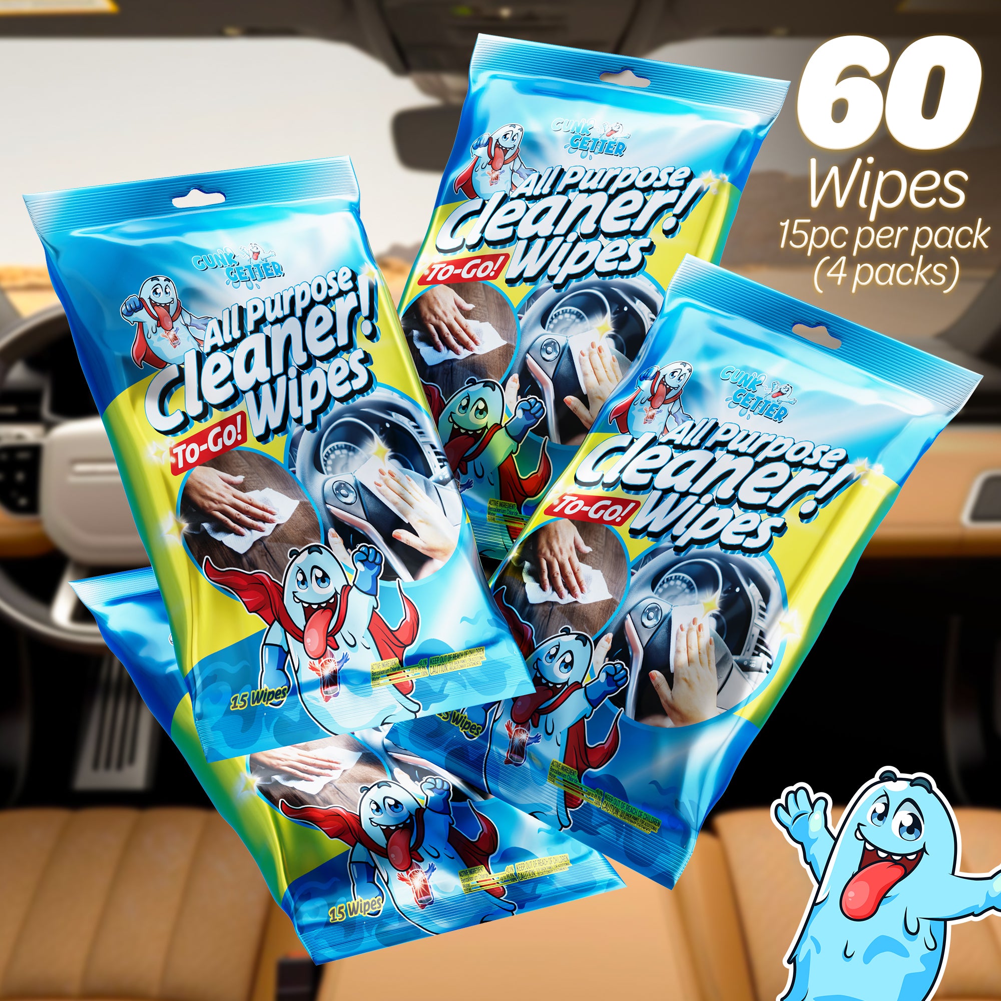 To-Go Wipes (All Purpose Cleaner) , 4 Pack