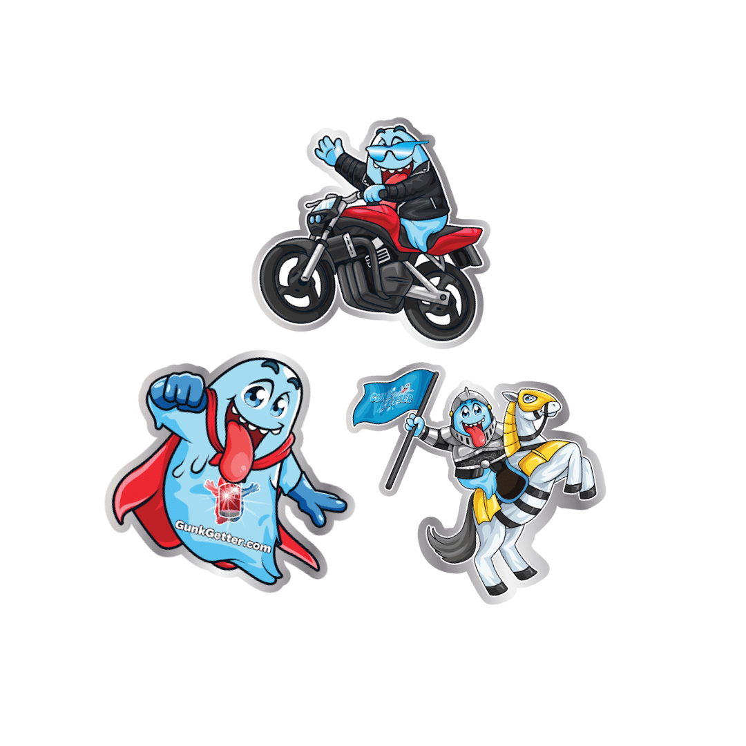Exclusive Stickers – 3 Pack - Gunk Getter Auto Starter Collection Gunk Getter Gunk Getter