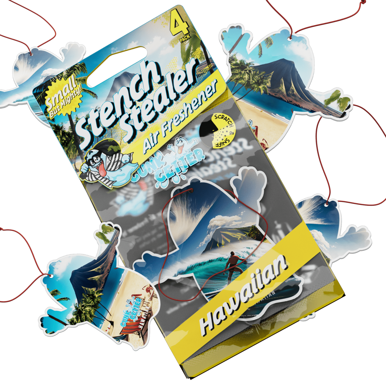 Air Freshner (Hawaiian Scent) , 4 Pack - Gunk Getter Air Freshner Gunk Getter Gunk Getter