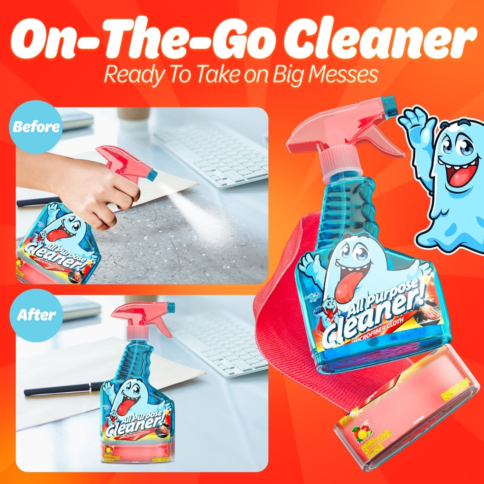 Spray Bottle 16oz (All Purpose Cleaner - Citrus) , 2 Pack - Gunk Getter Spray Bottle 16oz Gunk Getter Gunk Getter