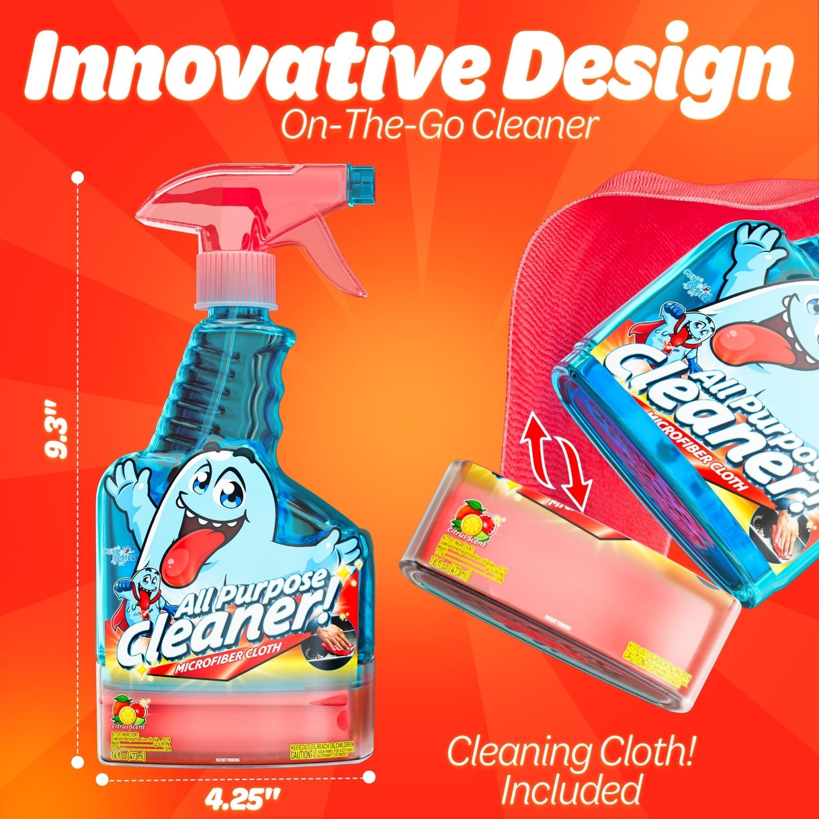 Spray Bottle 16oz (All Purpose Cleaner - Citrus) , 2 Pack - Gunk Getter Spray Bottle 16oz Gunk Getter Gunk Getter