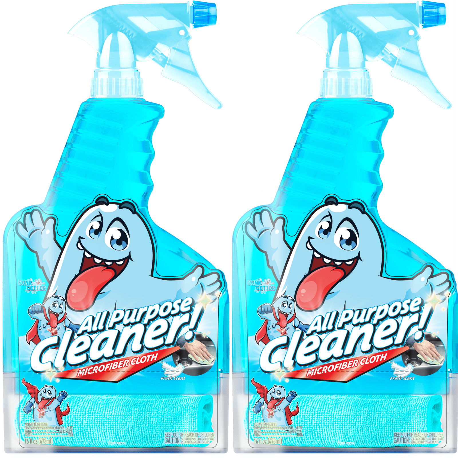 Spray Bottle 16oz (All Purpose Cleaner - Fresh) , 2 Pack - Gunk Getter Spray Bottle 16oz Gunk Getter Gunk Getter