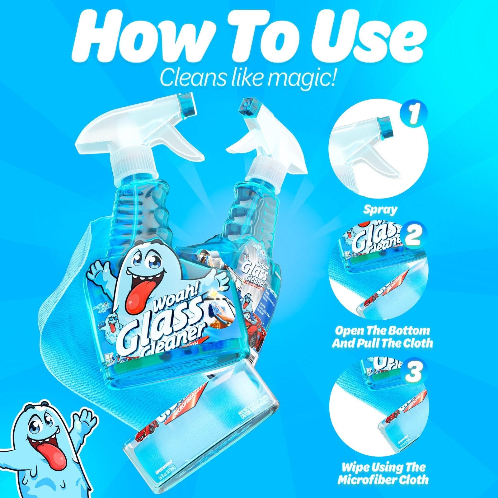 Spray Bottle 16oz (Glass Cleaner) , 2 Pack - Gunk Getter Spray Bottle 16oz Gunk Getter Gunk Getter