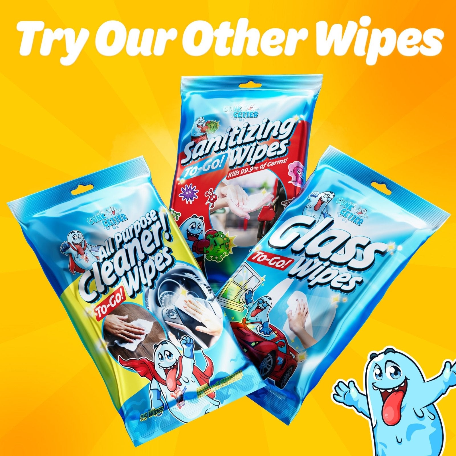 To-Go Wipes (All Purpose Cleaner) , 4 Pack - Gunk Getter To-Go Wipes Gunk Getter Gunk Getter