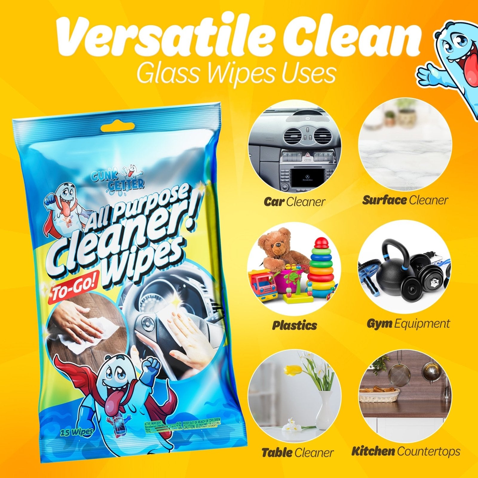 To-Go Wipes (All Purpose Cleaner) , 4 Pack - Gunk Getter To-Go Wipes Gunk Getter Gunk Getter