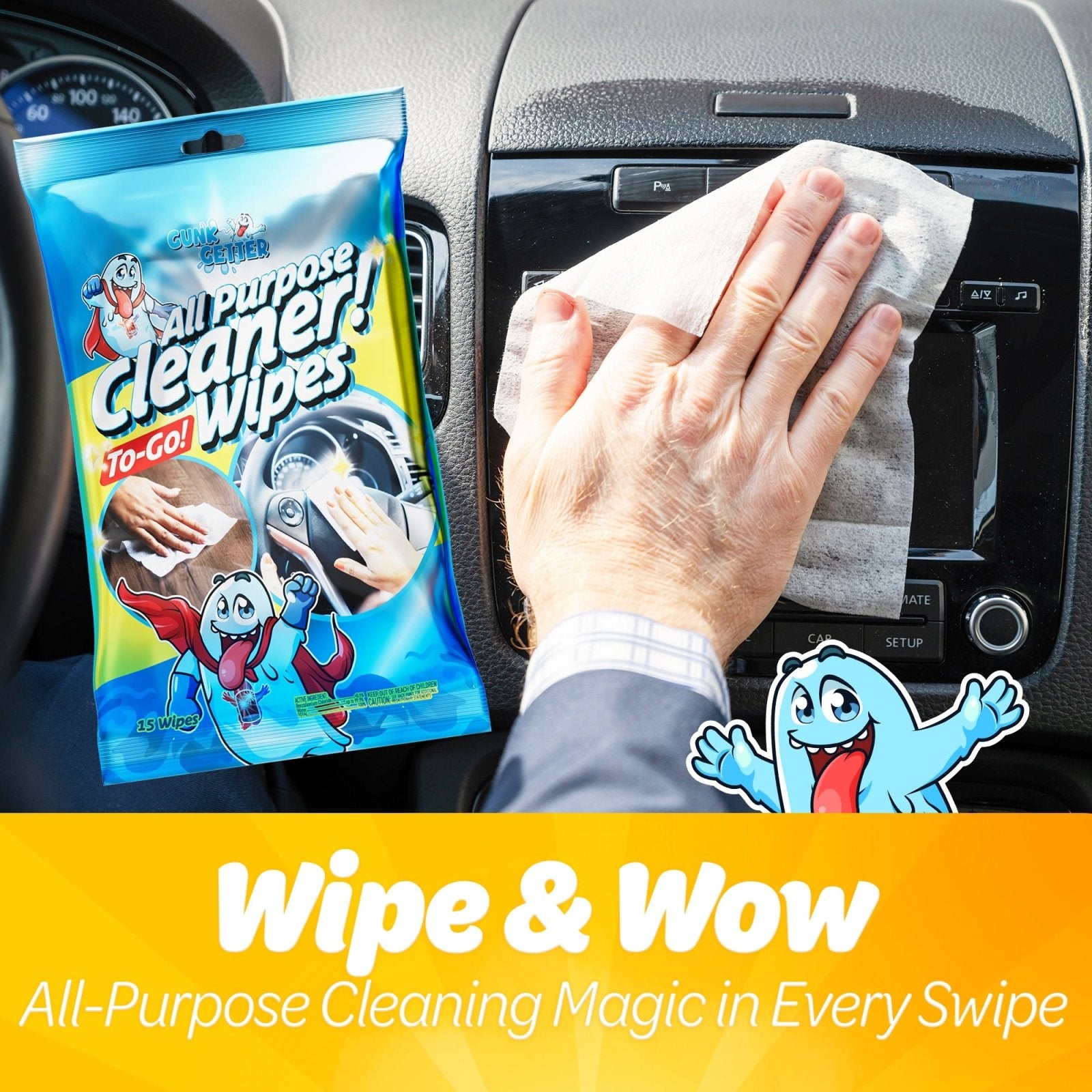 To-Go Wipes (All Purpose Cleaner) , 4 Pack - Gunk Getter To-Go Wipes Gunk Getter Gunk Getter