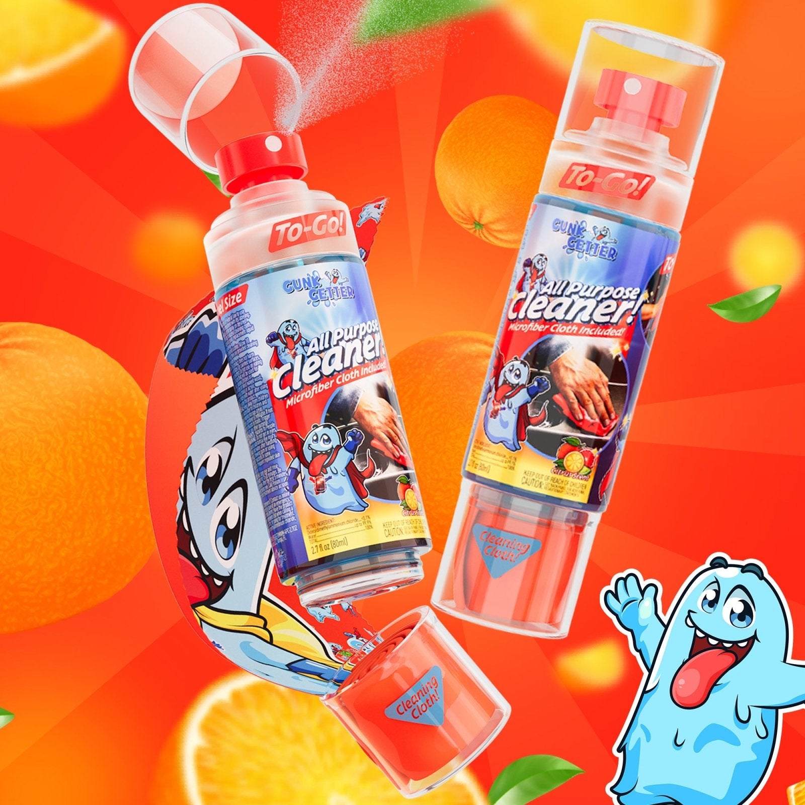 Travel Spray Bottle (All Purpose Cleaner - Citrus) , 2 Pack - Gunk Getter Travel Spray Bottle Gunk Getter Gunk Getter