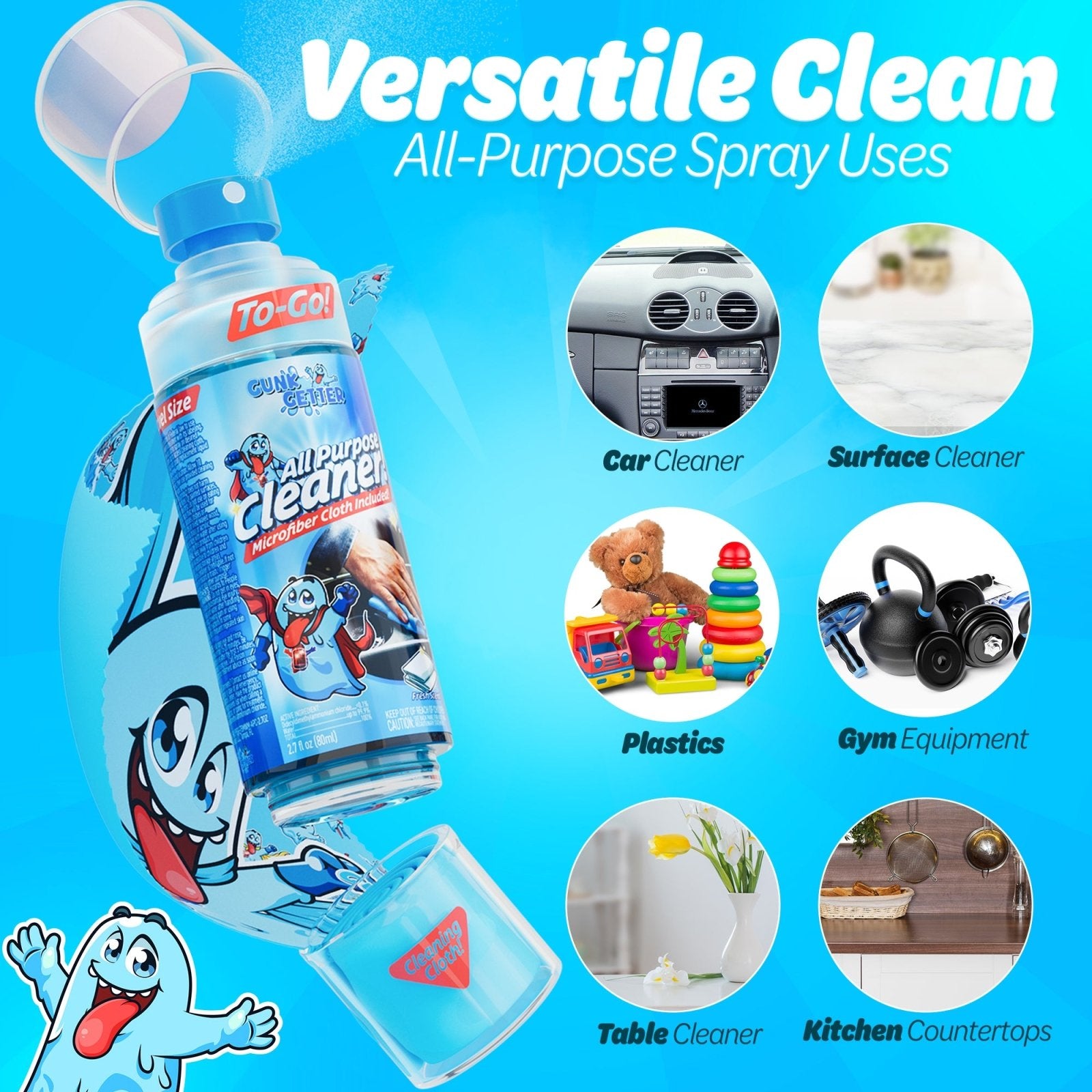 Travel Spray Bottle (All Purpose Cleaner - Fresh) , 2 Pack - Gunk Getter Travel Spray Bottle Gunk Getter Gunk Getter