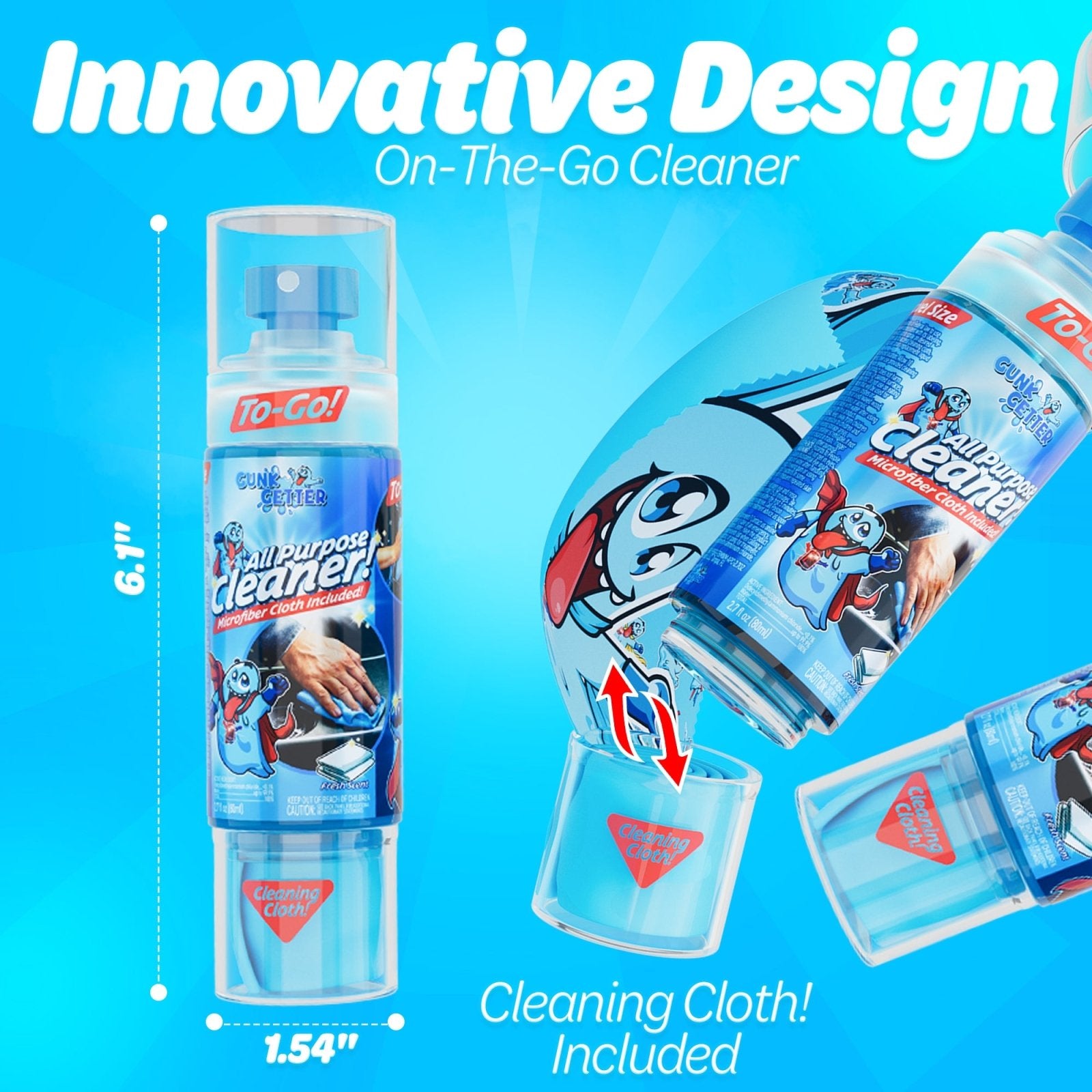 Travel Spray Bottle (All Purpose Cleaner - Fresh) , 2 Pack - Gunk Getter Travel Spray Bottle Gunk Getter Gunk Getter
