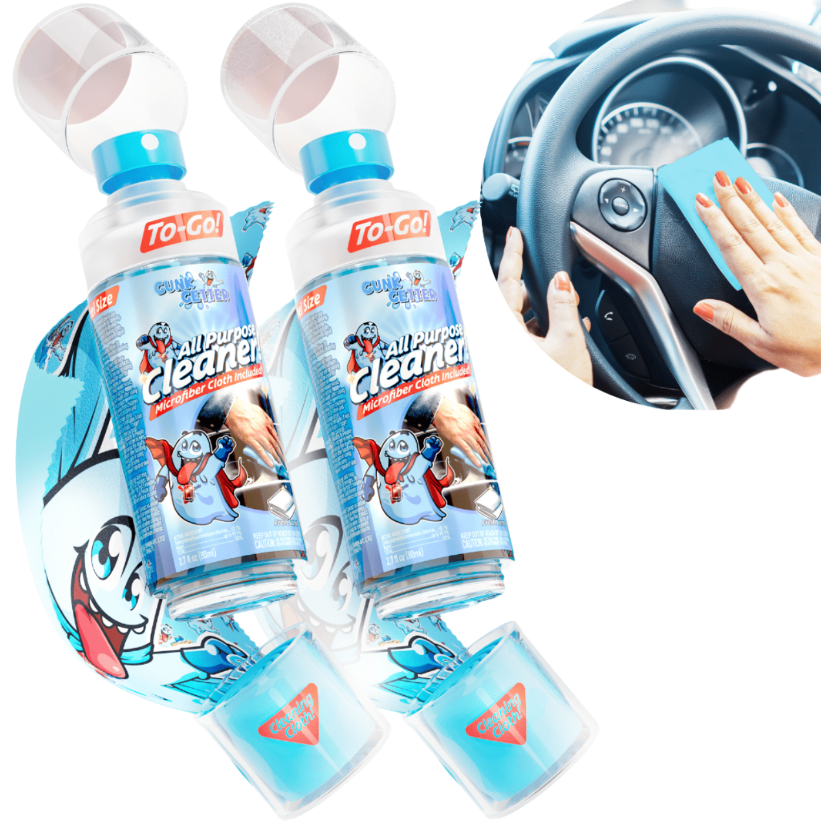 Travel Spray Bottle (All Purpose Cleaner - Fresh) , 2 Pack - Gunk Getter Travel Spray Bottle Gunk Getter Gunk Getter