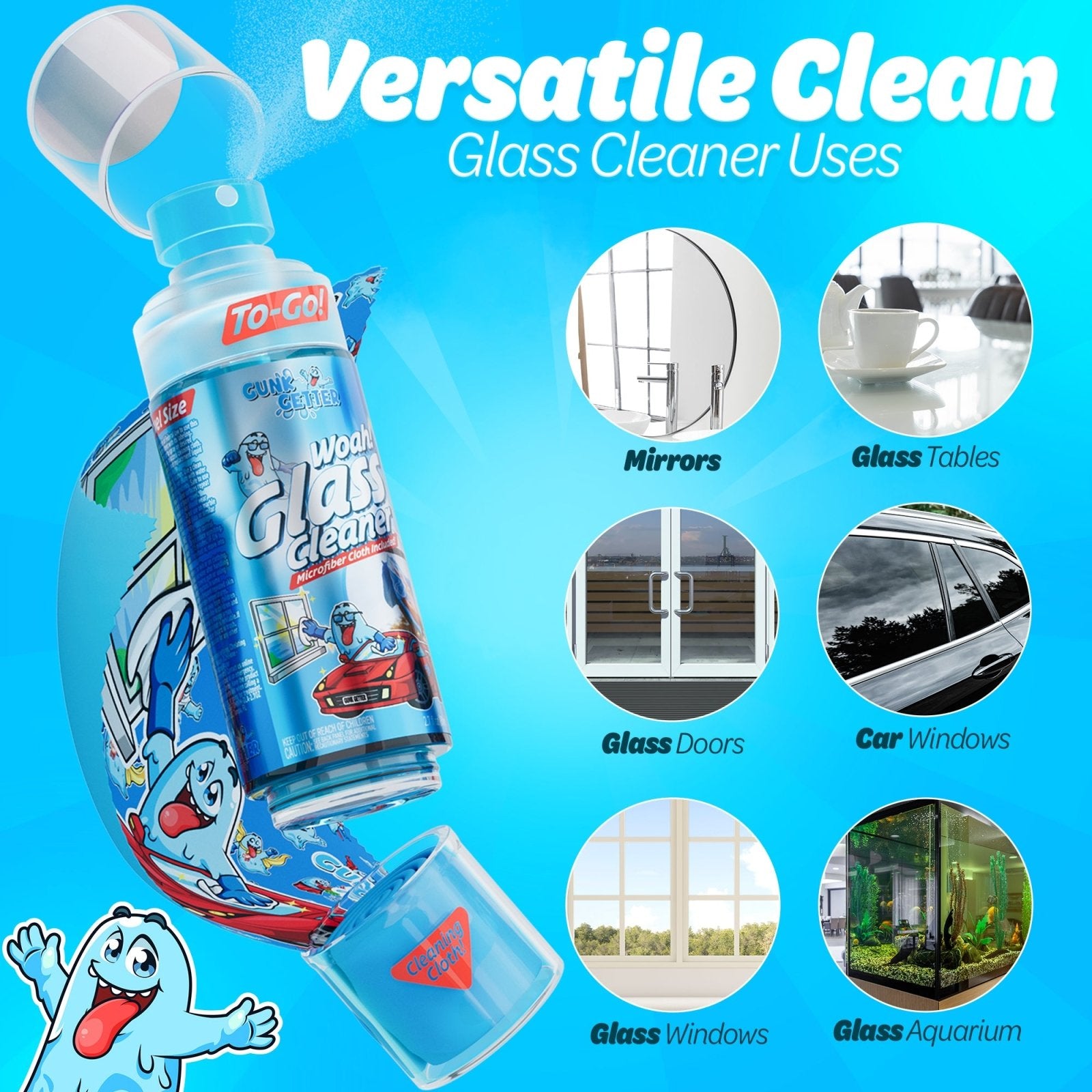 Travel Spray Bottle (Glass Cleaner) , 2 Pack - Gunk Getter Travel Spray Bottle Gunk Getter Gunk Getter