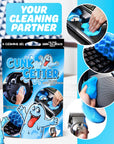 Gunk Getter 12 Pack Cleaning Gel for Those Hard to Reach Places, Automotive Cup Holder Electronic Keyboard Office, Slime Gel Cleaner Dust Crumb Removal (Resealable Pouch, Blue, 3oz) - Gunk Getter Cleaning Gel Gunk Getter Gunk Getter