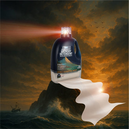 Gunk Getter Heavy Duty Premium Laundry Detergent + Built - In Dryer Sheets (100 Loads) - COASTAL MIST - Gunk Getter Gunk Getter Gunk Getter