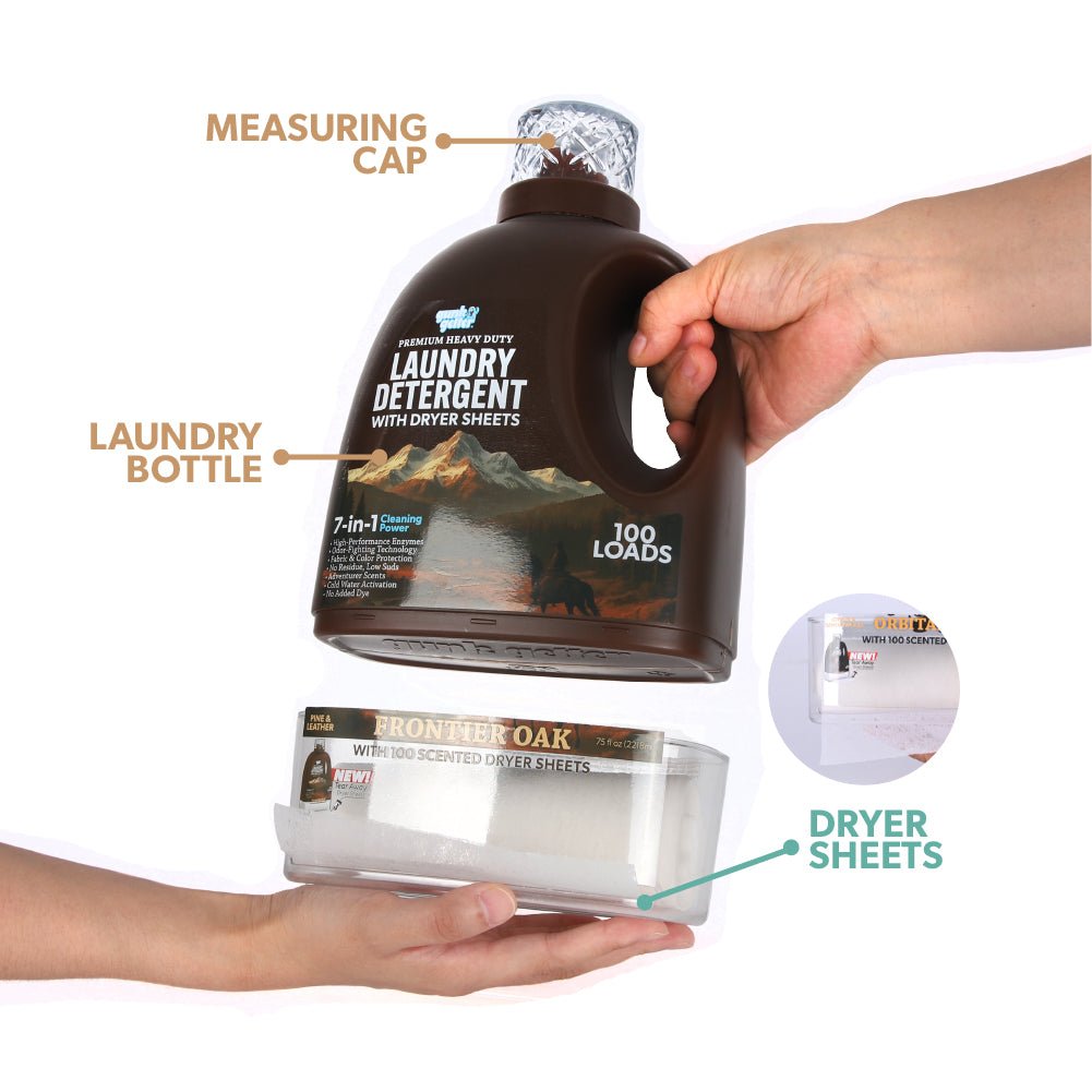 Gunk Getter Heavy Duty Premium Laundry Detergent + Built - In Dryer Sheets (100 Loads) - FRONTIER OAK - Gunk Getter Gunk Getter Gunk Getter