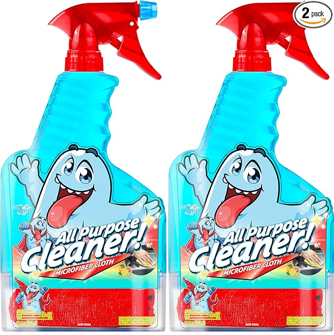 Gunk Getter Spray Bottle with Microfiber Cap 16oz All Purpose Cleaner Citrus (2 Pack) - Gunk Getter Home Starter Collection Gunk Getter Gunk Getter