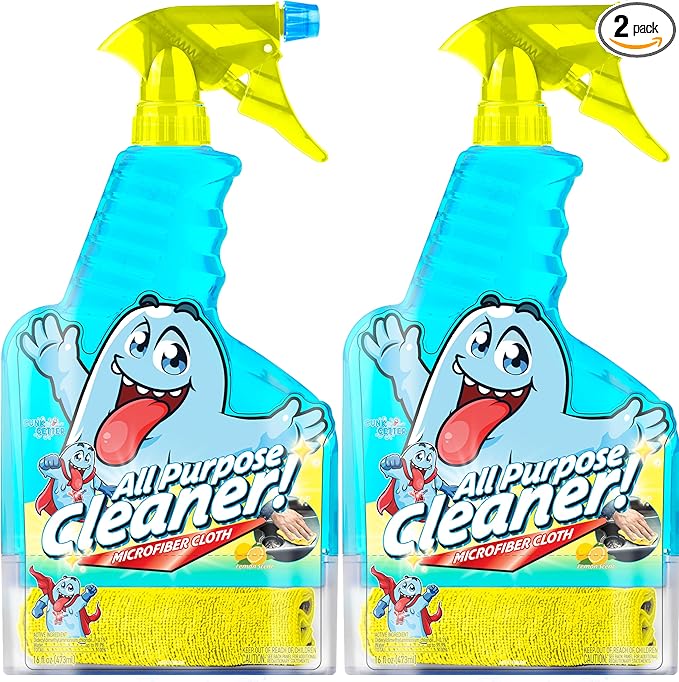 Gunk Getter - Spray Bottle with Microfiber Cap - All Purpose Cleaner 16oz - Lemon (2 Pack) - Gunk Getter Home Starter Collection Gunk Getter Gunk Getter