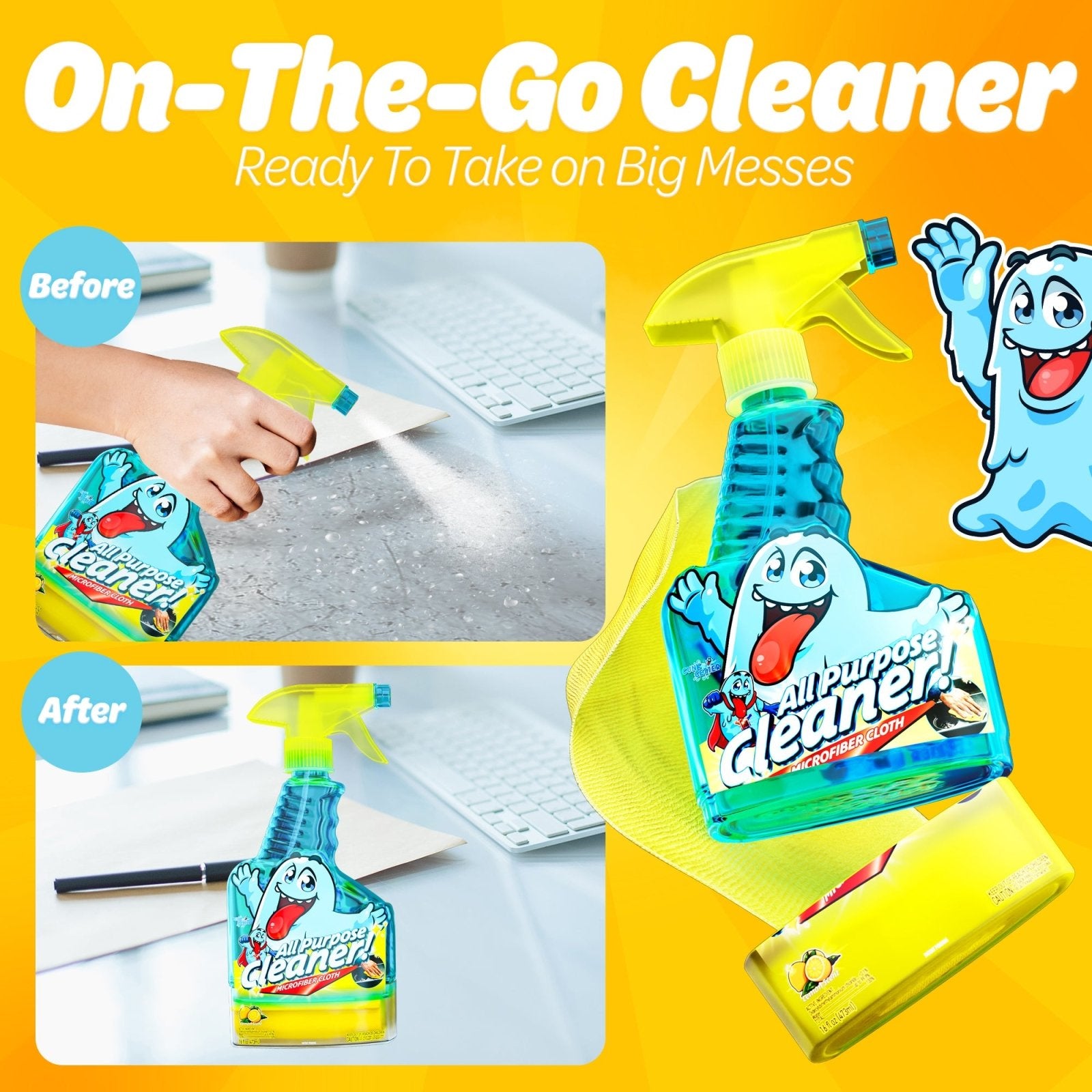 Spray Bottle 16oz (All Purpose Cleaner - Lemon) , 2 Pack - Gunk Getter