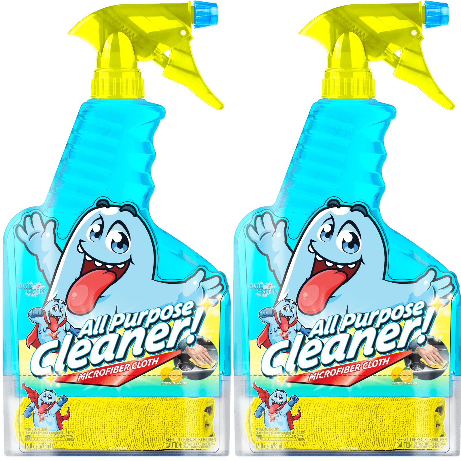 Spray Bottle 16oz (All Purpose Cleaner - Lemon) , 2 Pack - Gunk Getter Spray Bottle 16oz Gunk Getter Gunk Getter