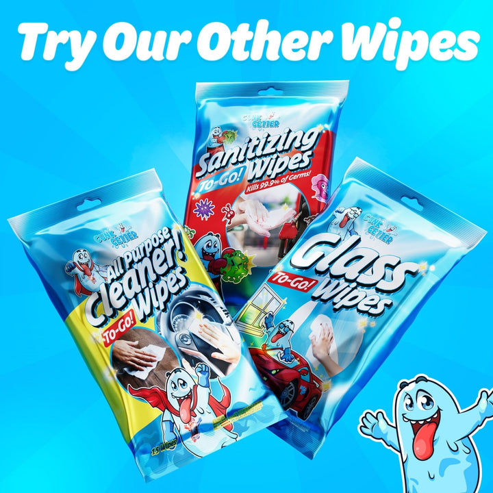 To-Go Wipes (Glass Cleaner) , 4 Pack - Gunk Getter To-Go Wipes Gunk Getter Gunk Getter